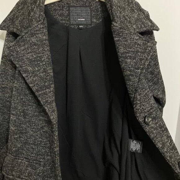 NWT Steve Madden Woman's Charcoal Heather Gray Belted Coat Size XL - Picture 8 of 15